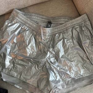 Stella McCartney/ Adidas Silver Mesh-Lined Shorts